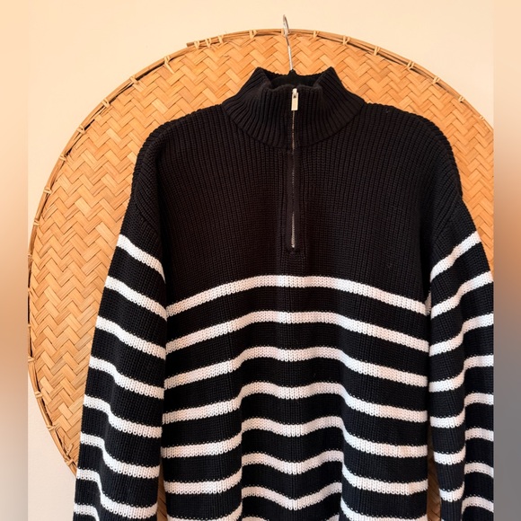 EDIKTED WOMEN BRETONS STRIPE QUARTER ZIP SWEATER NAUTICAL FISHERMANCORE PREPPY - Picture 8 of 16